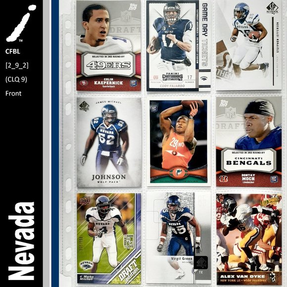 NCAA Other - Nevada Wolf Pack 9 Card Lot - CFBL [2_9_2]